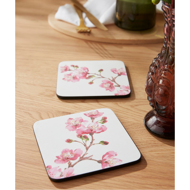 Różowe Kwiaty Podkładki małe 6 szt