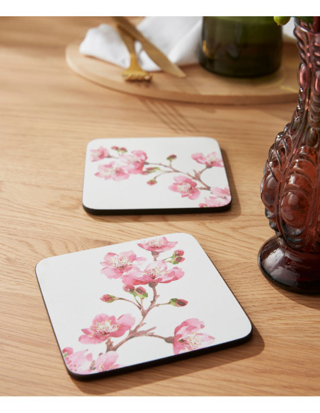 Różowe Kwiaty Podkładki małe 6 szt