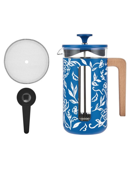 Zaparzacz do Kawy Typu French Press La Cafetière Pisa na 8 filiżanek, Blu Fiorato