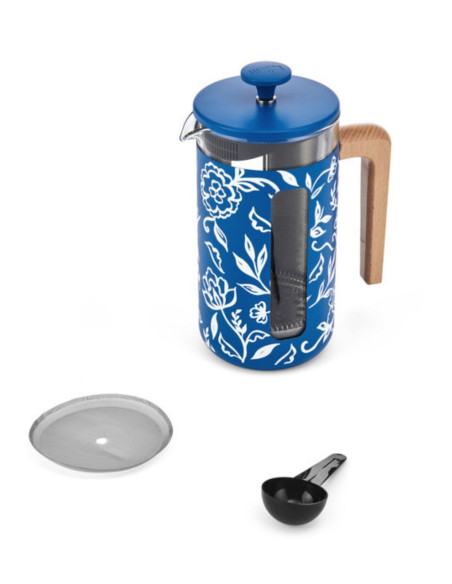 Zaparzacz do Kawy Typu French Press La Cafetière Pisa na 8 filiżanek, Blu Fiorato
