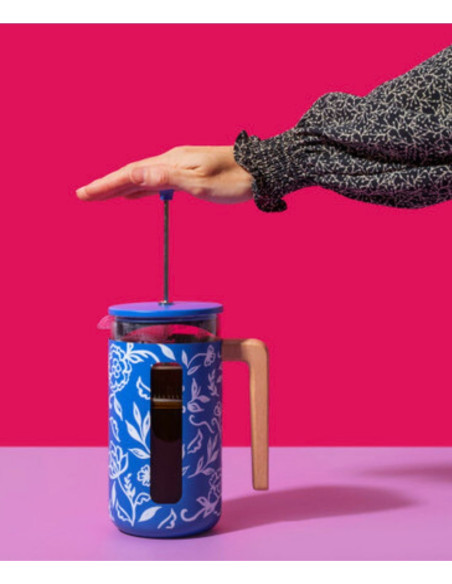 Zaparzacz do Kawy Typu French Press La Cafetière Pisa na 8 filiżanek, Blu Fiorato