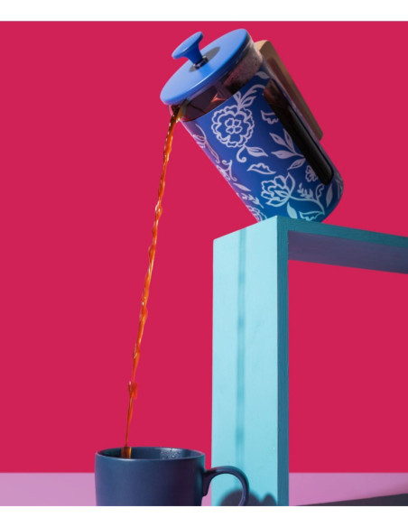 Zaparzacz do Kawy Typu French Press La Cafetière Pisa na 8 filiżanek, Blu Fiorato