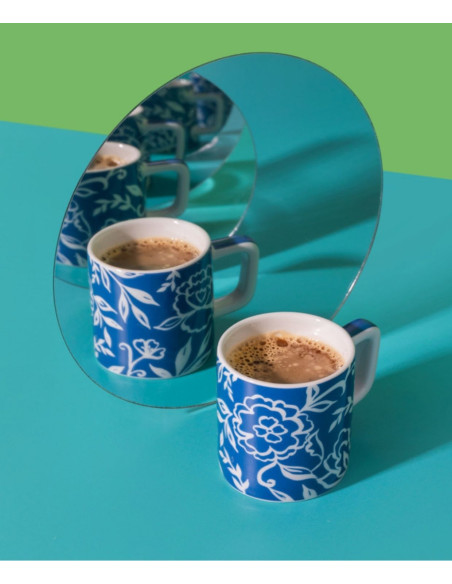 La Cafetière Ceramiczna filiżanka do espresso Blu Fiorato 120 ml