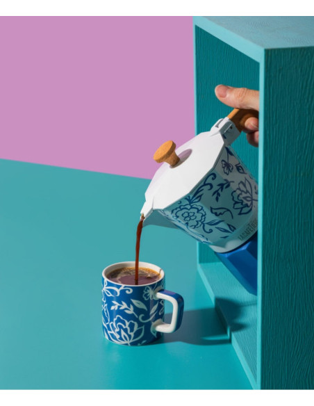 La Cafetière Ceramiczna filiżanka do espresso Blu Fiorato 120 ml