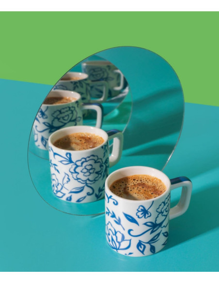 La Cafetière Ceramiczna filiżanka do espresso Blu Fiorato, 120 ml