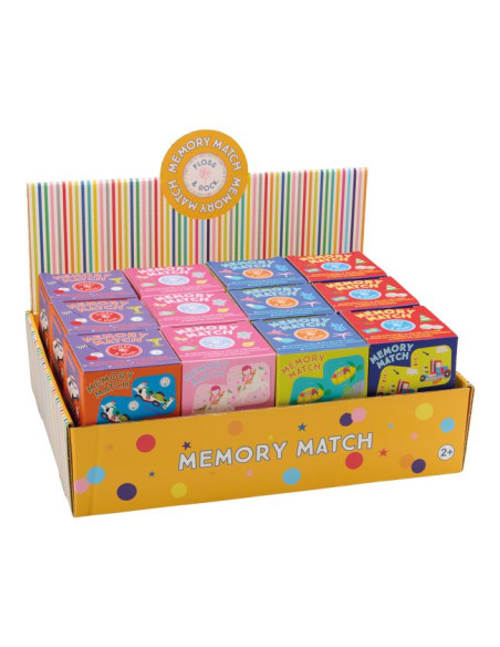 Gra MEMORY - box 12 sztuk (Tęczowe Wróżki, Na budowie, Ocean, Auta)