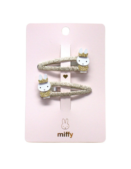 Spinki do włosów MIFFY - złote, 2 szt.