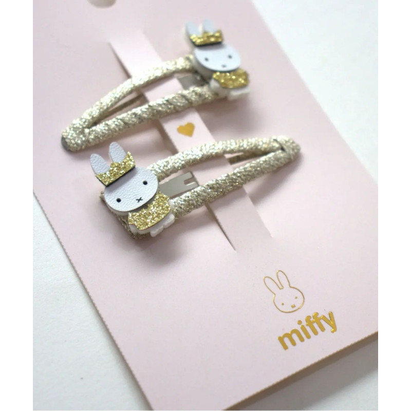 Spinki do włosów MIFFY - złote, 2 szt.