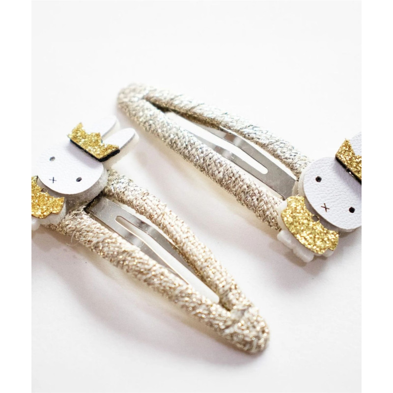Spinki do włosów MIFFY - złote, 2 szt.