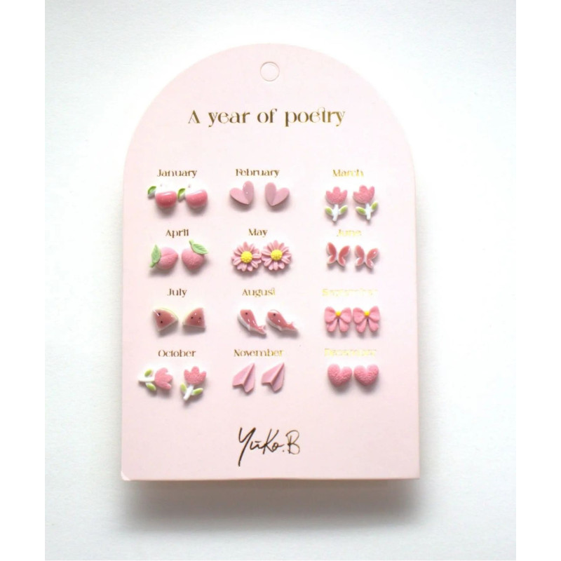 Kolczyki „ROK POEZJI” – Różowe, 12...