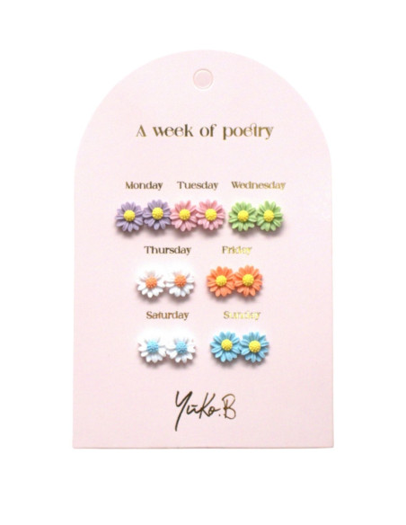 Kolczyki - TYDZIEŃ POEZJI- Kwiaty, 7 par ( wersja angielska )
