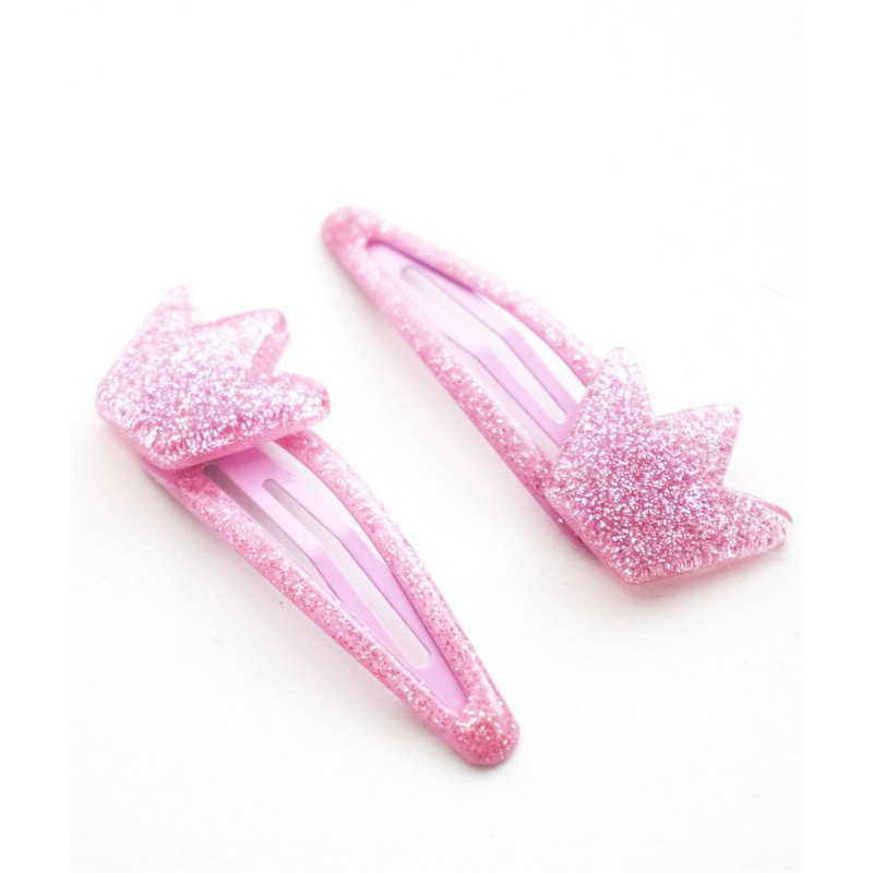 Spinki do włosów - Różowa korona, 2 szt.