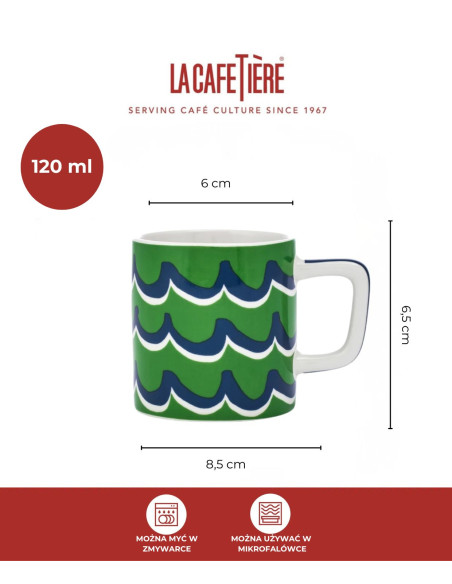 La Cafetière Ceramiczna filiżanka do espresso Cyan Tides, Zielona, 120 ml