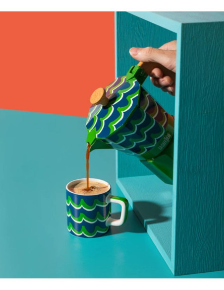 La Cafetière Ceramiczna filiżanka do espresso Cyan Tides, Niebieska, 120 ml