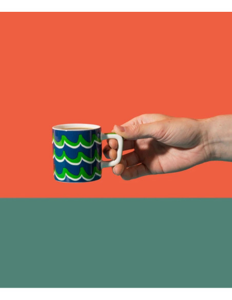La Cafetière Ceramiczna filiżanka do espresso Cyan Tides, Niebieska, 120 ml