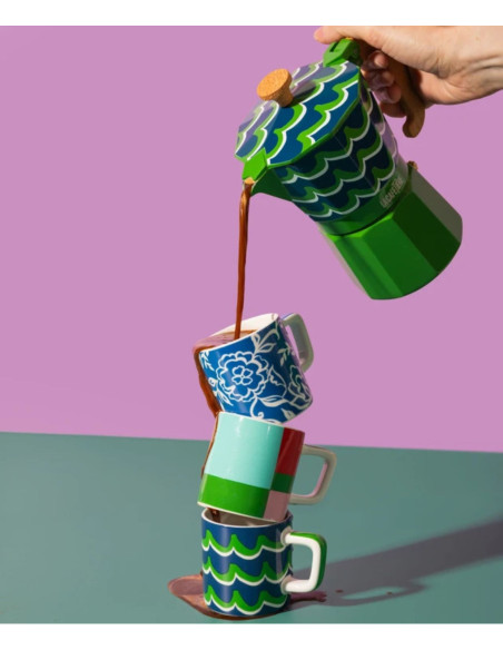 La Cafetière Ceramiczna filiżanka do espresso Cyan Tides, Niebieska, 120 ml