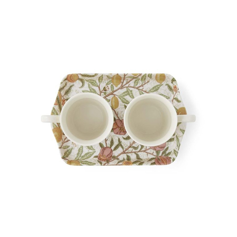 Zestaw Kubki Porcelanowe i Tacka 3 szt.