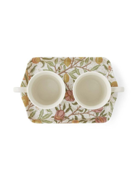 Zestaw Kubki Porcelanowe i Tacka 3 szt.