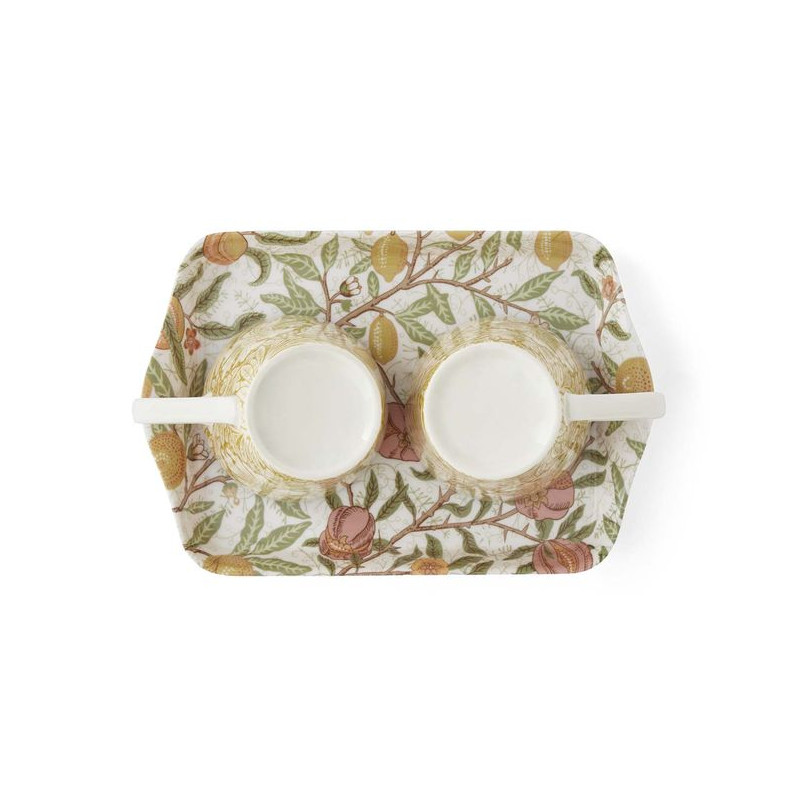 Zestaw Kubki Porcelanowe i Tacka 3 szt.