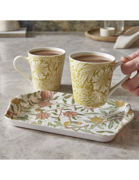 Zestaw Kubki Porcelanowe i Tacka 3 szt.