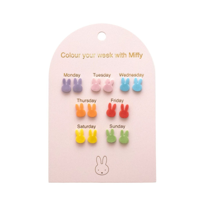 Kolczyki MIFFY – Pastelowe, 7 par...