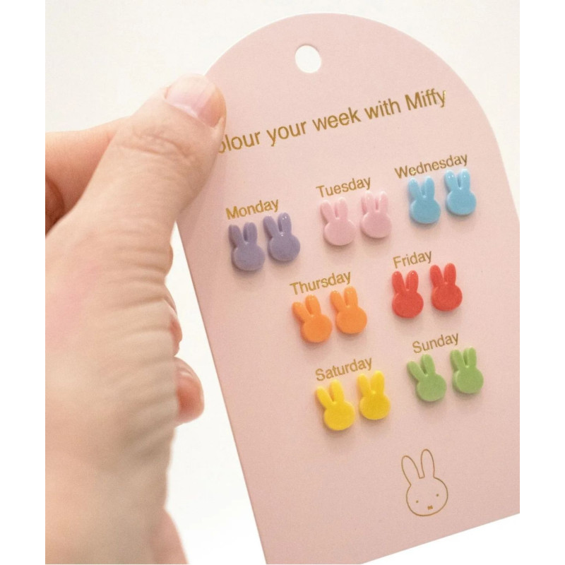 Kolczyki MIFFY – Pastelowe, 7 par...