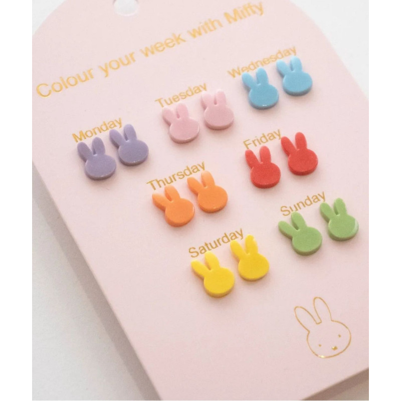 Kolczyki MIFFY – Pastelowe, 7 par...
