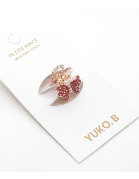 Mini Klamra do włosów „ROYAL” - Różowy Motyl