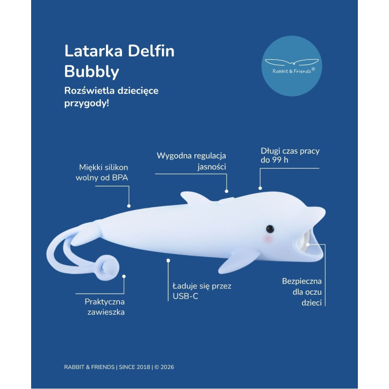 Latarka Delfin BUBBLY