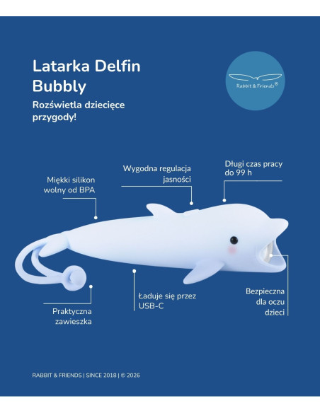 Latarka Delfin BUBBLY