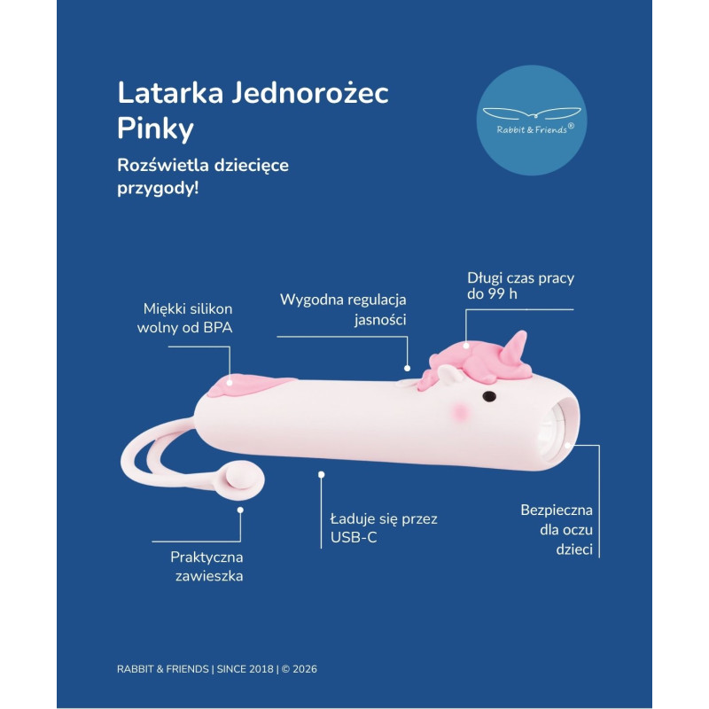 Latarka Jednorożec PINKY