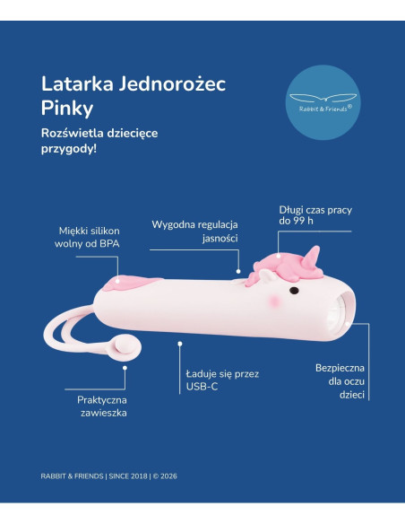 Latarka Jednorożec PINKY