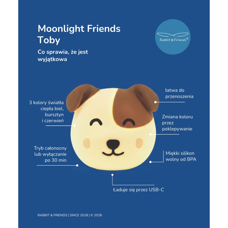 Moonlight Friends - Pies TOBY lampka...