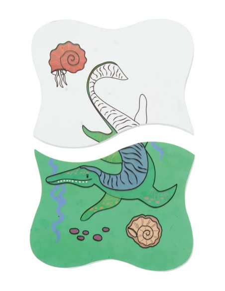 Puzzle wodne zmieniające kolory - Dinozaury