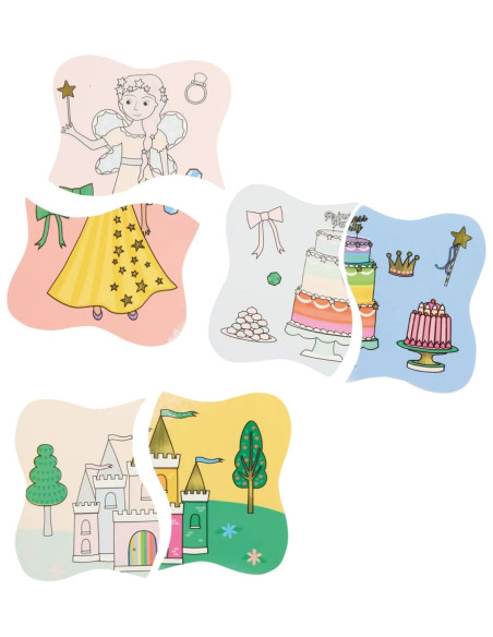 Puzzle wodne zmieniające kolory - Księżniczki