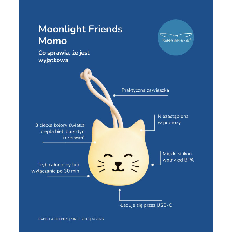 Moonlight Friends - Kot MOMO lampka...
