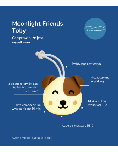 Moonlight Friends - Pies TOBY lampka do zawieszenia