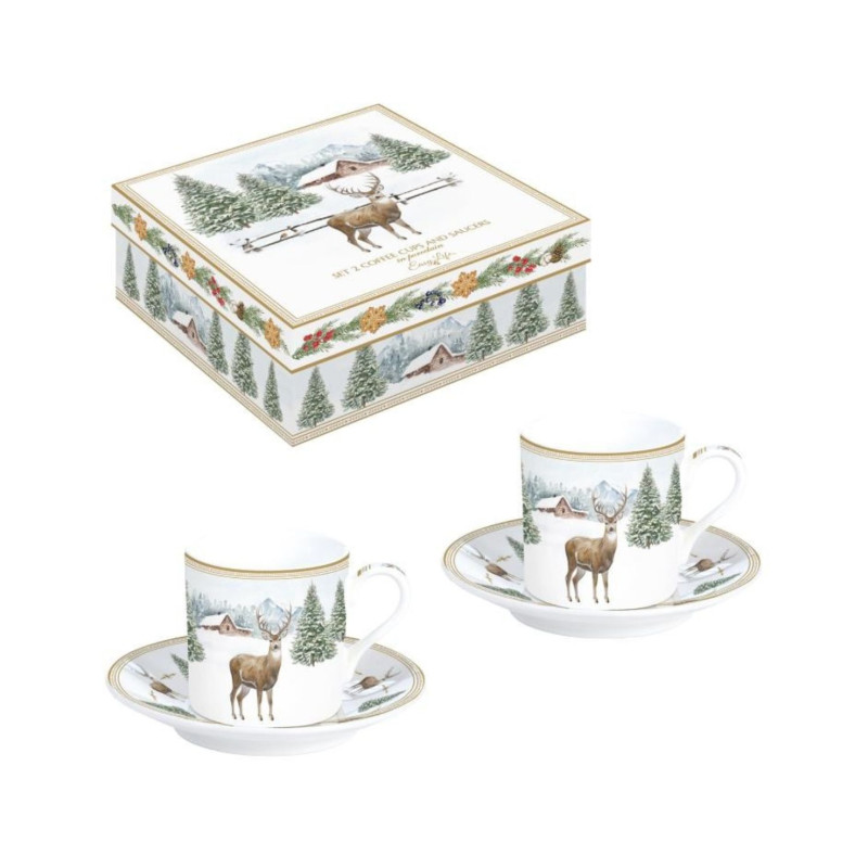 Jeleń Filiżanki Porcelanowe w...