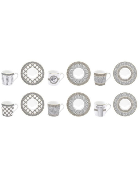 Palladium Kpl. 6 filiżanek porcelanowych ze spodkami 100 ml w kolorowym pudełku