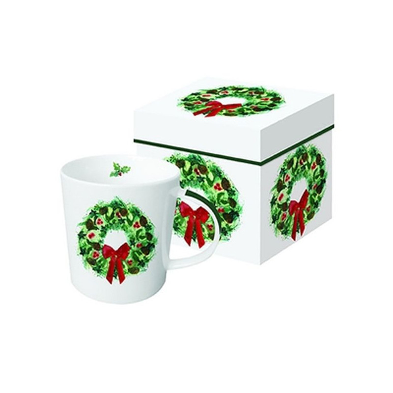 Świąteczny wieniec- kubek w pudełku 350ml