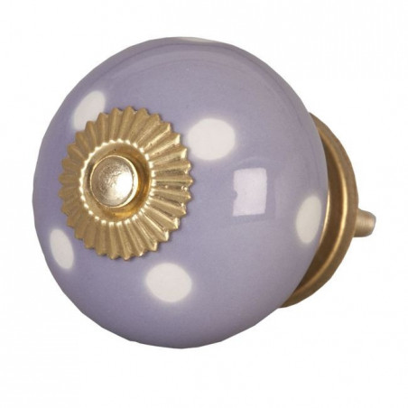 Gałka Ceramiczna Jasny Fiolet z Rozetką Złotą