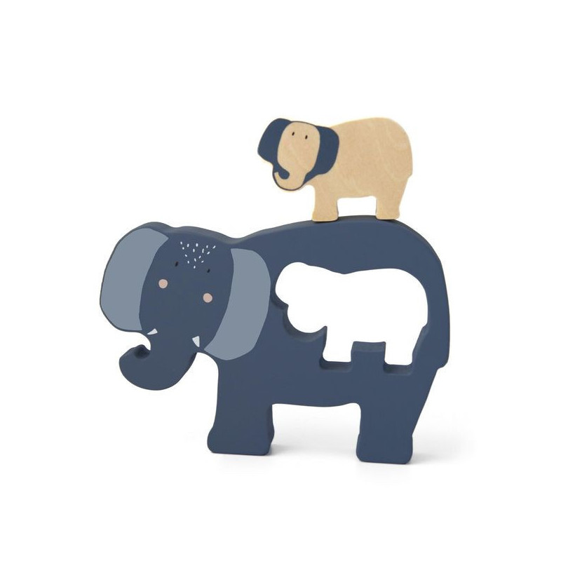 Mrs Elephant  Drewniane puzzle