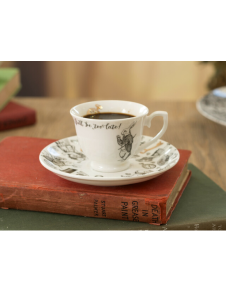 Alicja w Krainie Czarów Filiżanka Espresso z królikiem