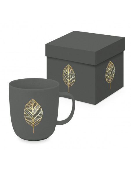 Złoty Liść Kubek Porcelanowy w Ozdobnym Pudełku 400 ml