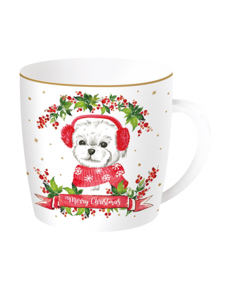 Pies z Nausznikami Mikołaja Kubek Porcelanowy w Oz